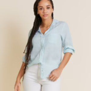 Grayson The Hero Button-Up Shirt Seafoam, Tumbled Linen